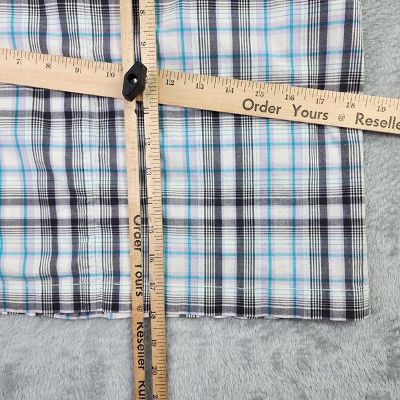 Talbots Skirt Womens Petite 10P Blue Pastel Plaid A Line Stretch Preppy Casual - Picture 9 of 10